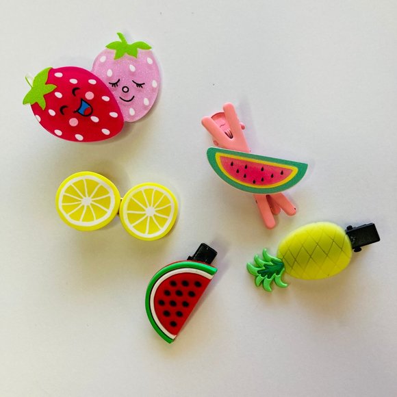 Summer Fruits Set 5 PCs Hair Clips for Girls & Toddler - Picture 2 of 6